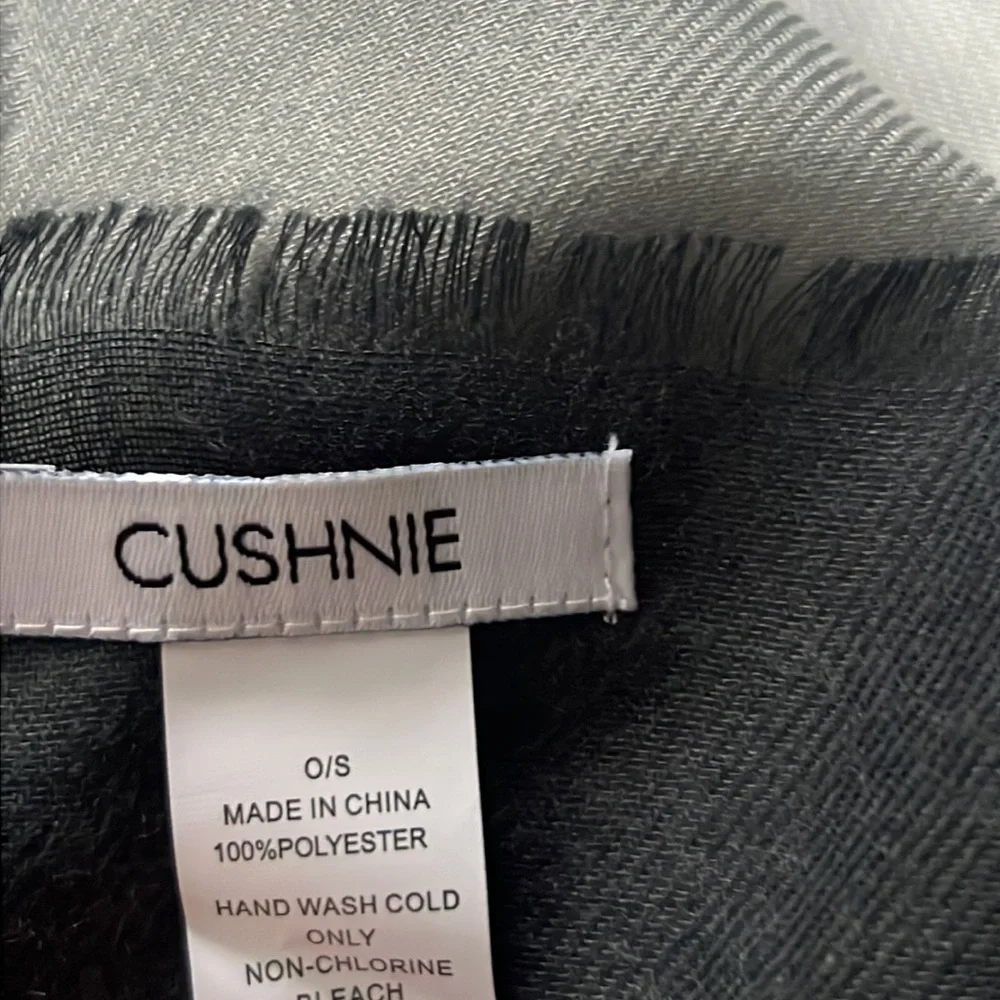 CUSHNIE Carly Grey Horizon Ombre Oversized Scarf